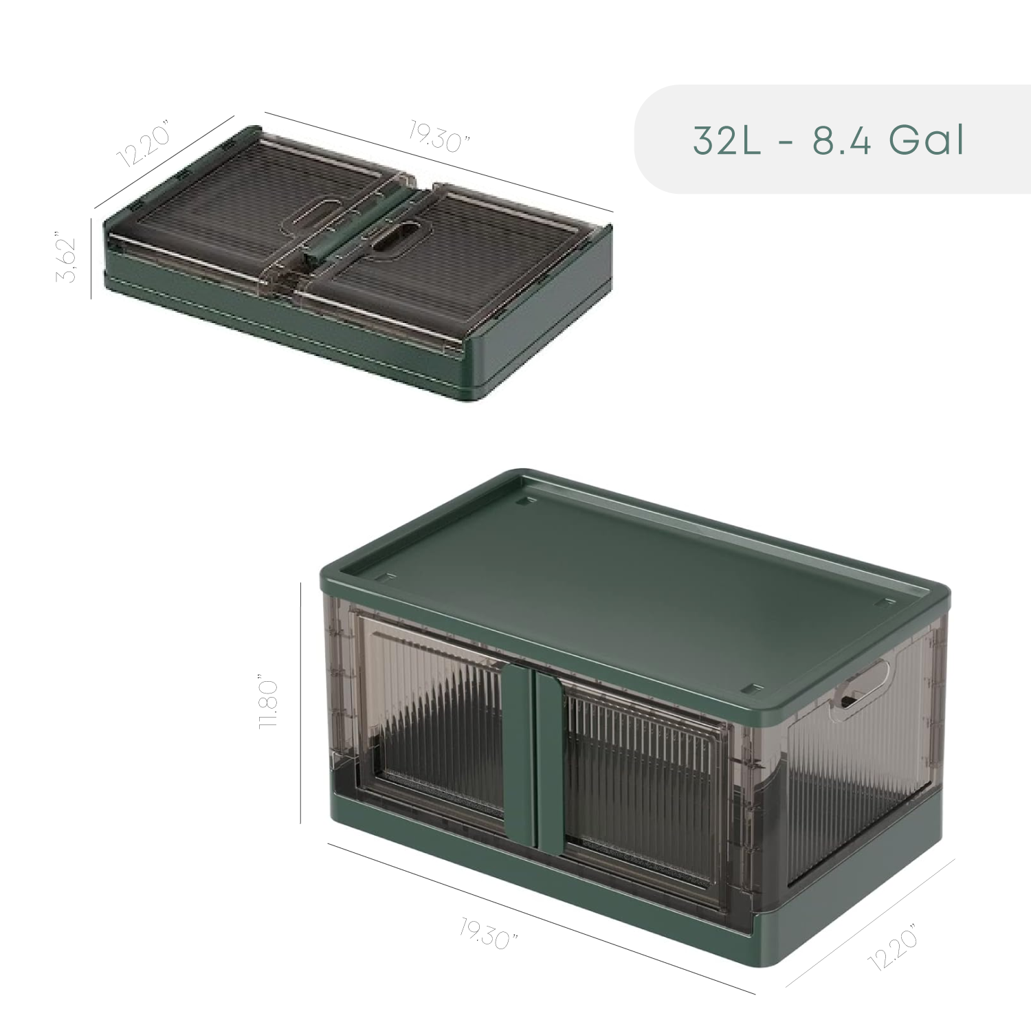 AVUX Stackable Storage Bin with Lid – A Pack of 3 Green Colored 8.5 Ga –  Avux Store