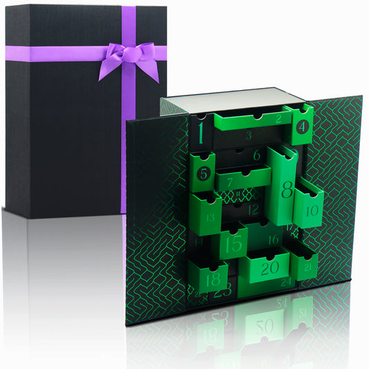 AVUX 24 Drawers Empty Gift Box for Gifts Holding- A Green Colored Rigid Card Board Gift Box with Laser Printed – A Luxury Gift Box for Men and Women for Birthday Parties, Weeding, and Christmas