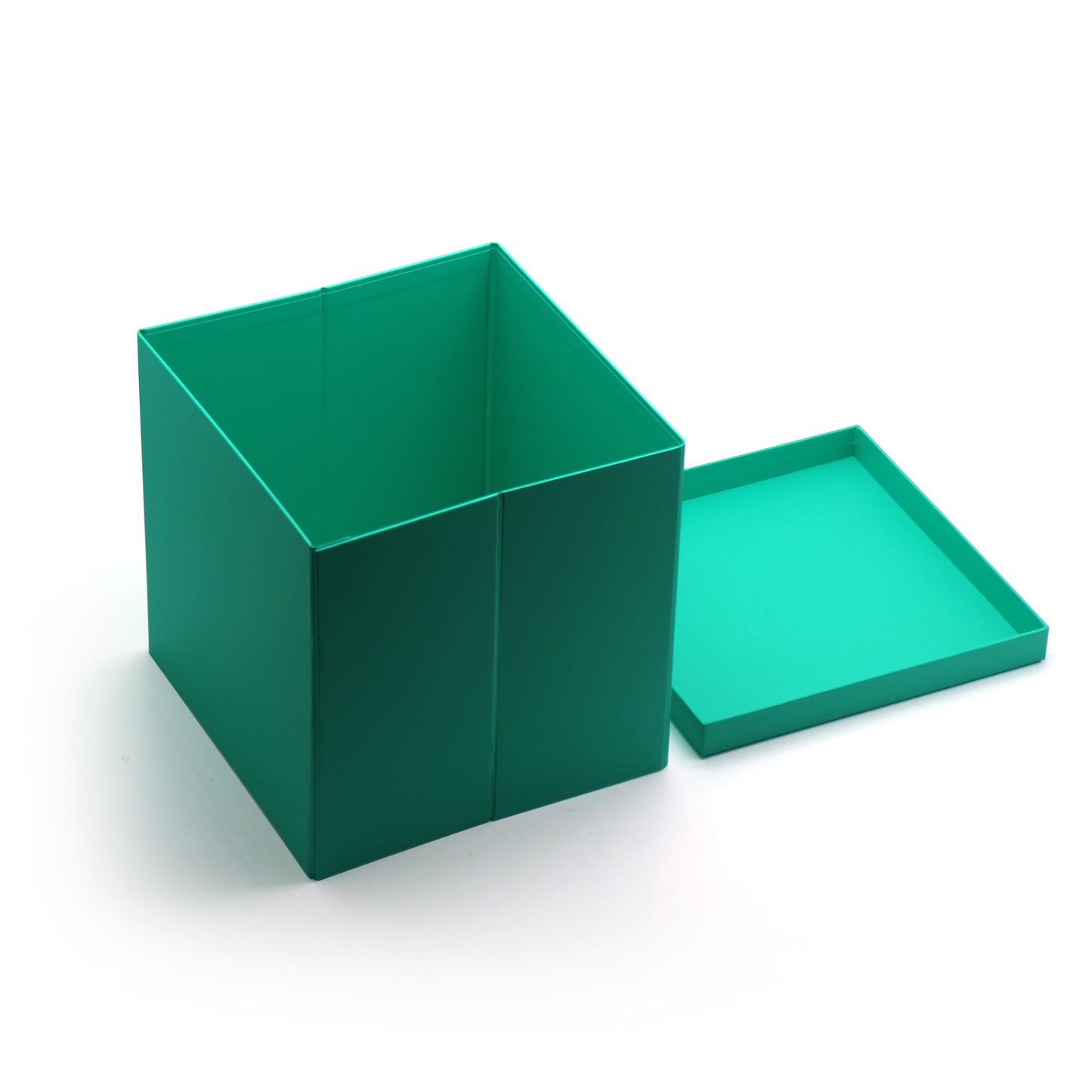 AVUX 9-inches Empty Gift Box with Lids and Ribbon- A Rigid Cardboard Green Colored Collapsible Gift Box for Birthday, Christmas, and Weddings