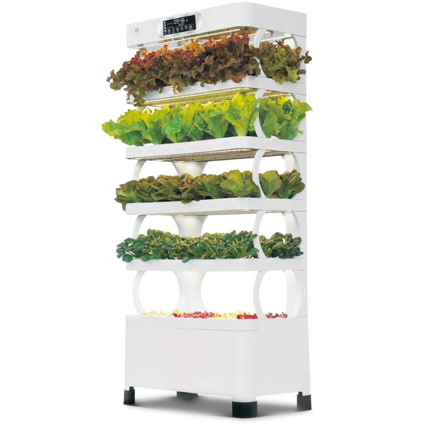 AVUX Hydroponic Growing Tower – A 5 Layers (160 Pots) Freestanding Vertical Growing Aeroponic Garden for Planting, Herbs and Vegetables with Timer, Adapter, Hydrating Pump, Seeding Bed and Net Pots